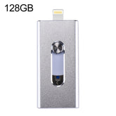 RQW-02 Unidad flash 3 en 1 USB 2.0, 8 pines y micro USB de 128 GB, RQW-02, color plateado